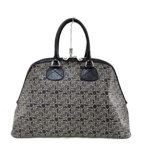 CELINE Sulky - Black Dark Gray PVC Leather Handbag 215-080625 - Picture 1 of 10